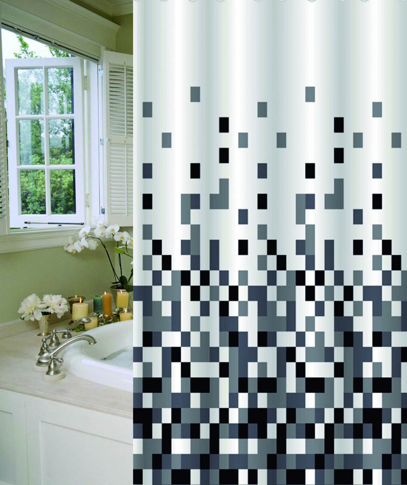 Kupatilska zavesa MINOTTI 2000x1800 mozaik