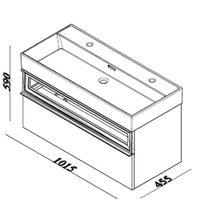 Ormarić LINEART SHARP 1000 sardes sa lavaboom