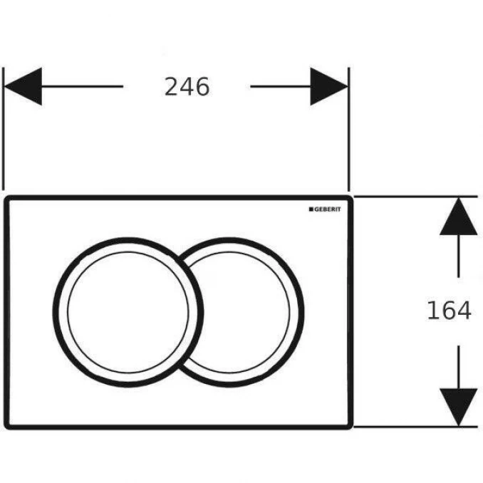 Taster Geberit DELTA 01 hrom mat