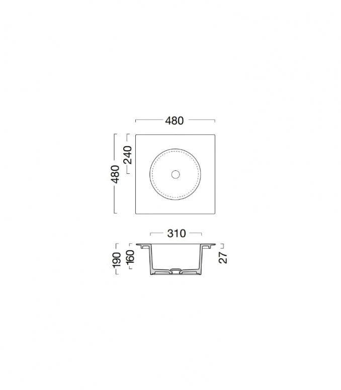 Lavabo COLAVENE SKYLAND azzurro mat 48x48