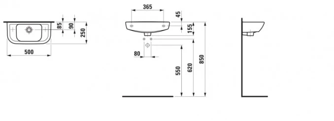 Lavabo Laufen PRO C 50x25 D