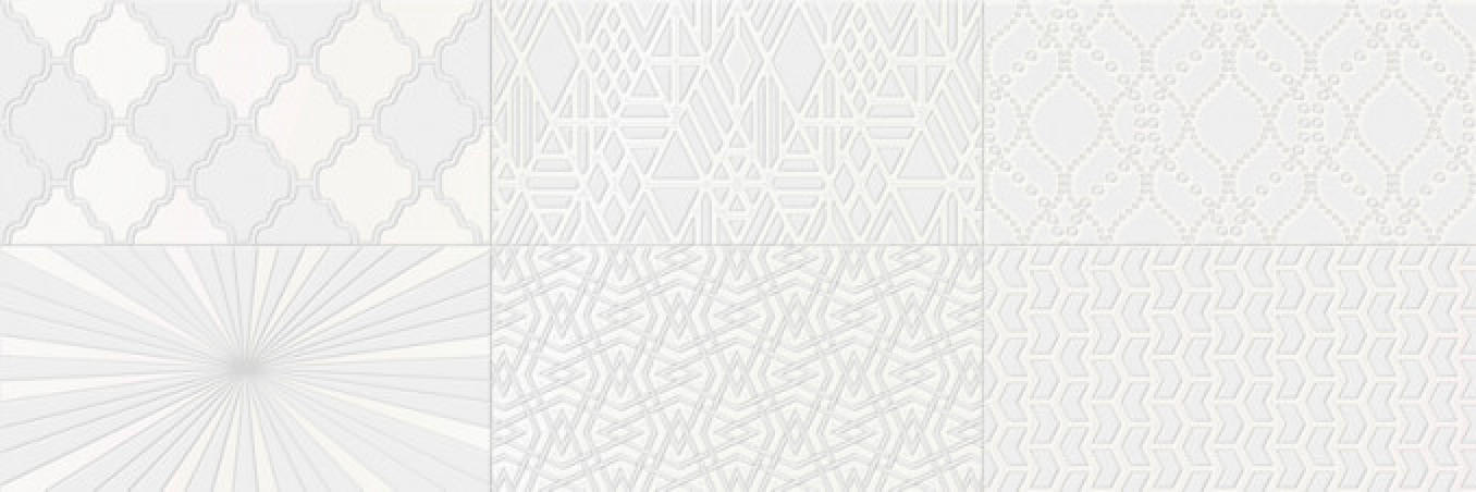 CAMALEONTE decor mix blanco brillo 20x60 B011 004 (Z)