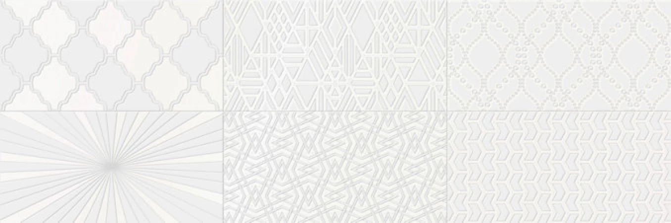 CAMALEONTE decor mix blanco brillo 20x60 B011 004 (Z)