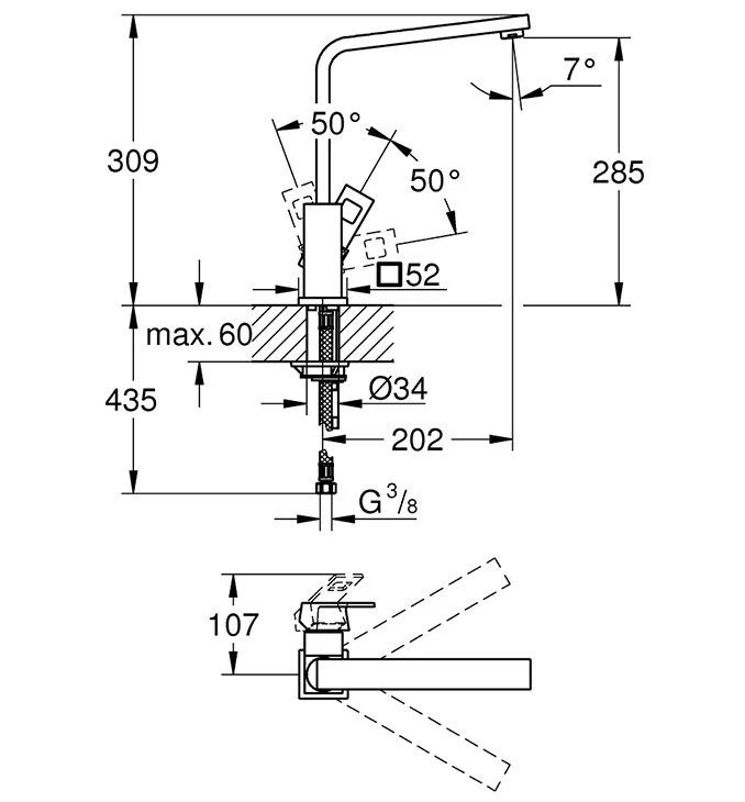 Baterija za sudoperu GROHE EUROCUBE 31255000