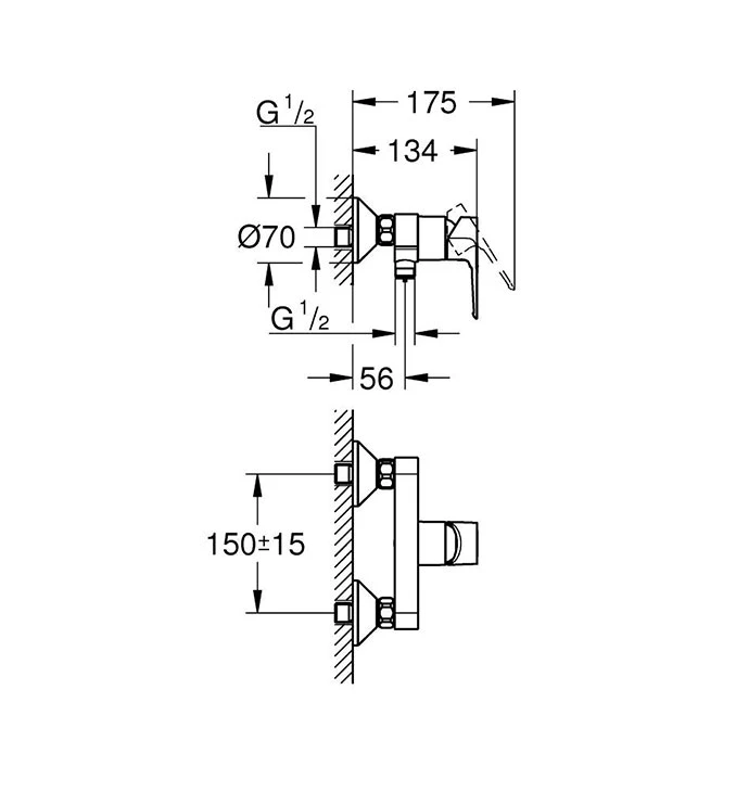 Baterija za tus kabinu Grohe BAULOOP 23633001