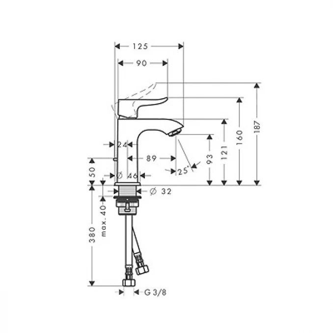 Baterija za lavabo HANSGROHE METRIS 100