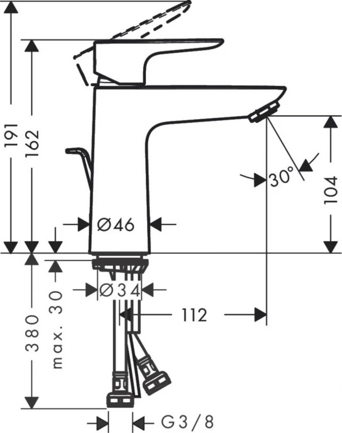 Baterija za lavabo HANSGROHE TALIS E 110