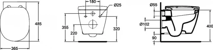 Konzolna wc šolja IDEAL STANDARD CONNECT SPACE+WC daska soft close slim