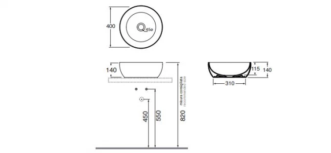 Lavabo AZZURRA CIRCLE 40cm