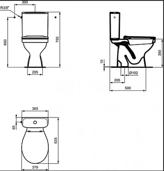 Monoblok IDEAL STANDARD ULYSSE sa WC daskom plastične šarke - simplon