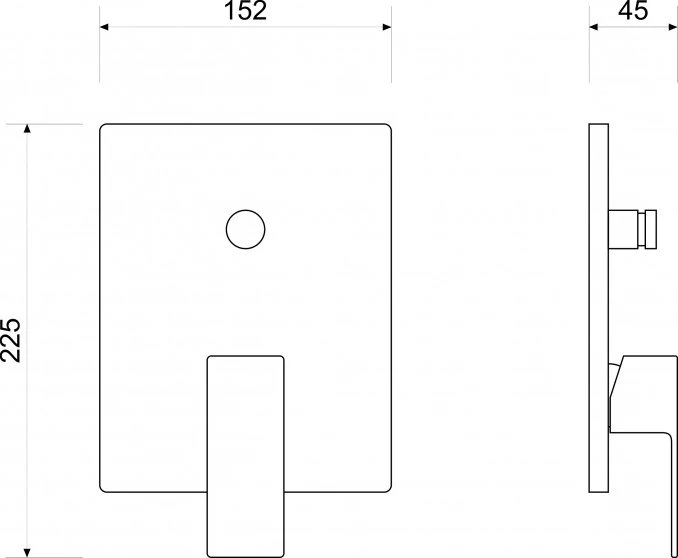 Ugradna baterija MINOTTI QUADRA sa ružom i tuš ručicom