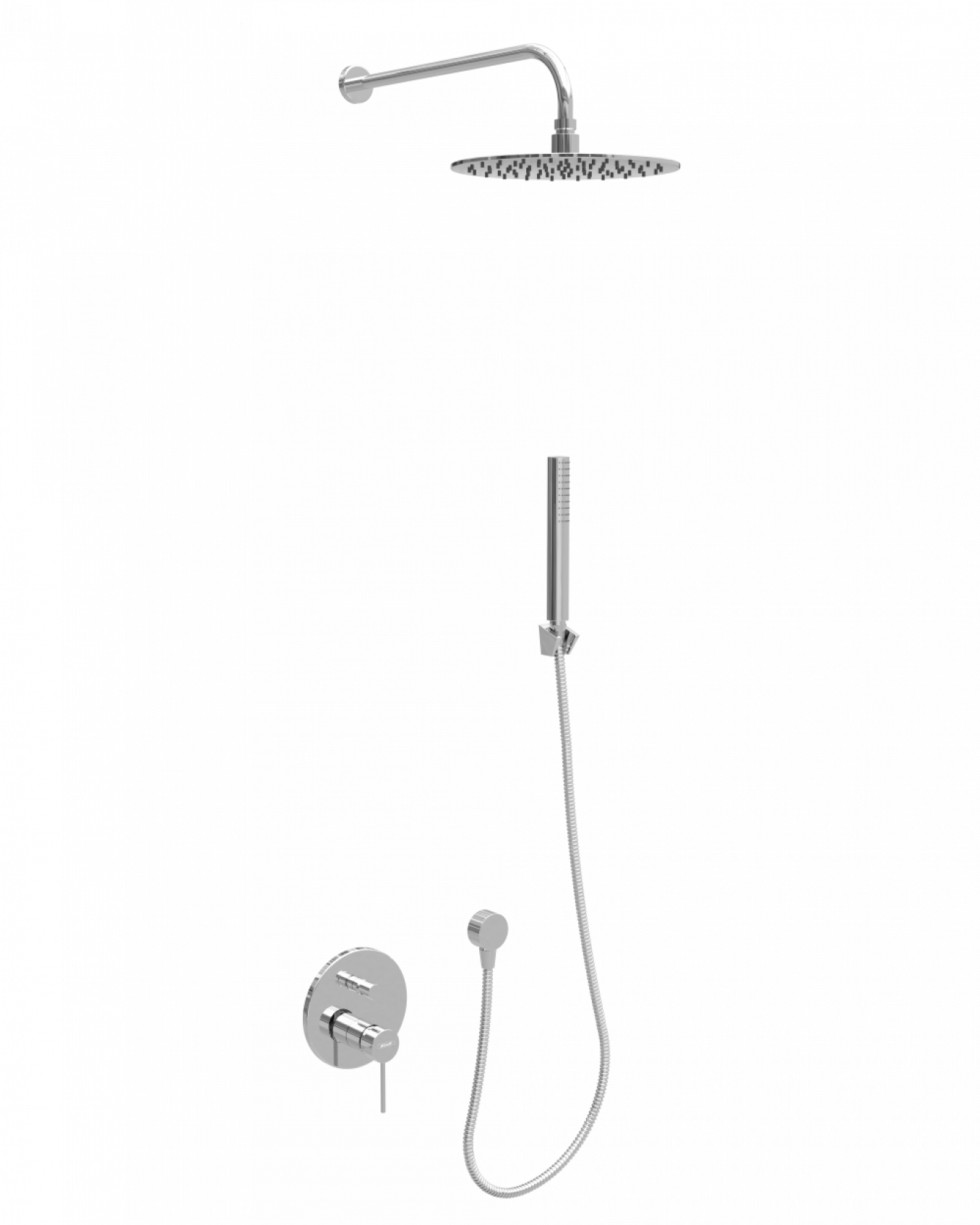 Ugradna baterija MINOTTI TUBO sa ružom i tuš ručicom