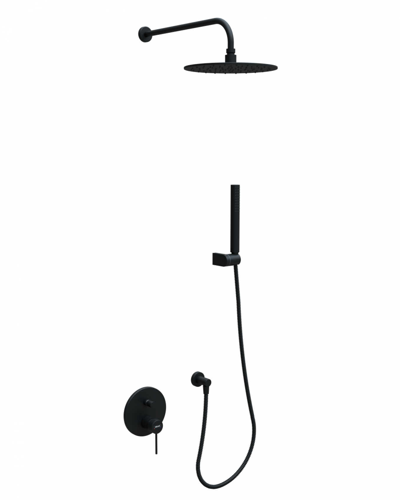 Ugradna baterija MINOTTI TUBO DARK ELEGANCE sa ružom i tuš ručicom