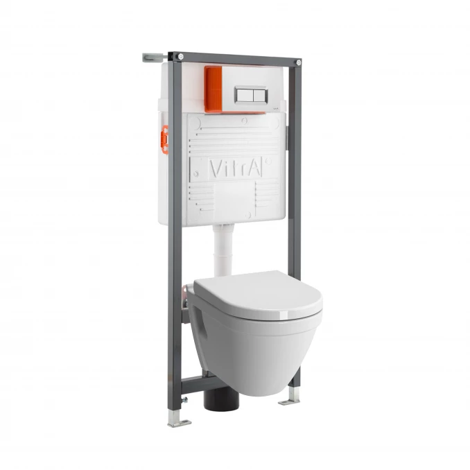 WC SET - Vitra ugradni vodokolić+Vitra hrom taster+Vitra S50 konzolna wc šolja+Vitra soft close wc daska