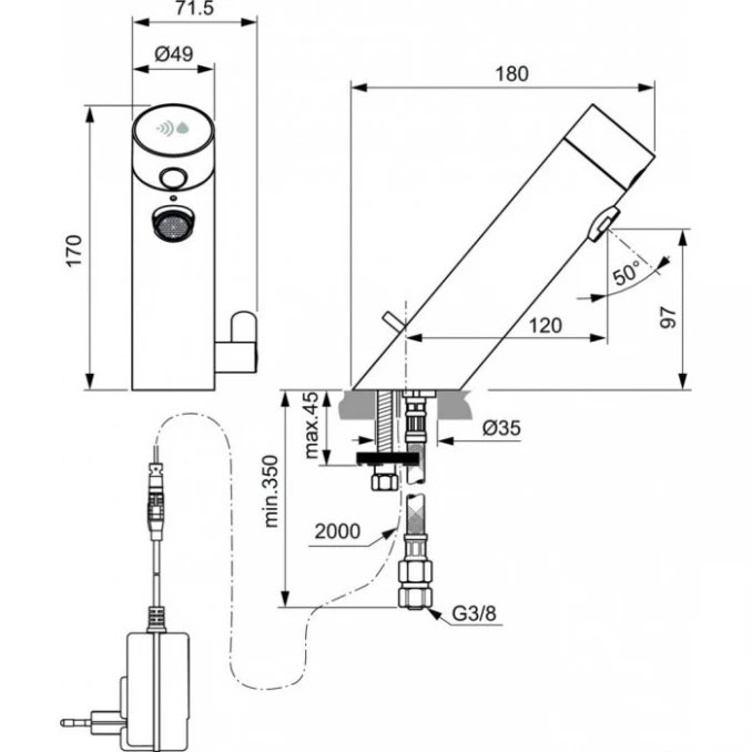 Baterija za lavabo IDEAL STANDARD T/H senzorska