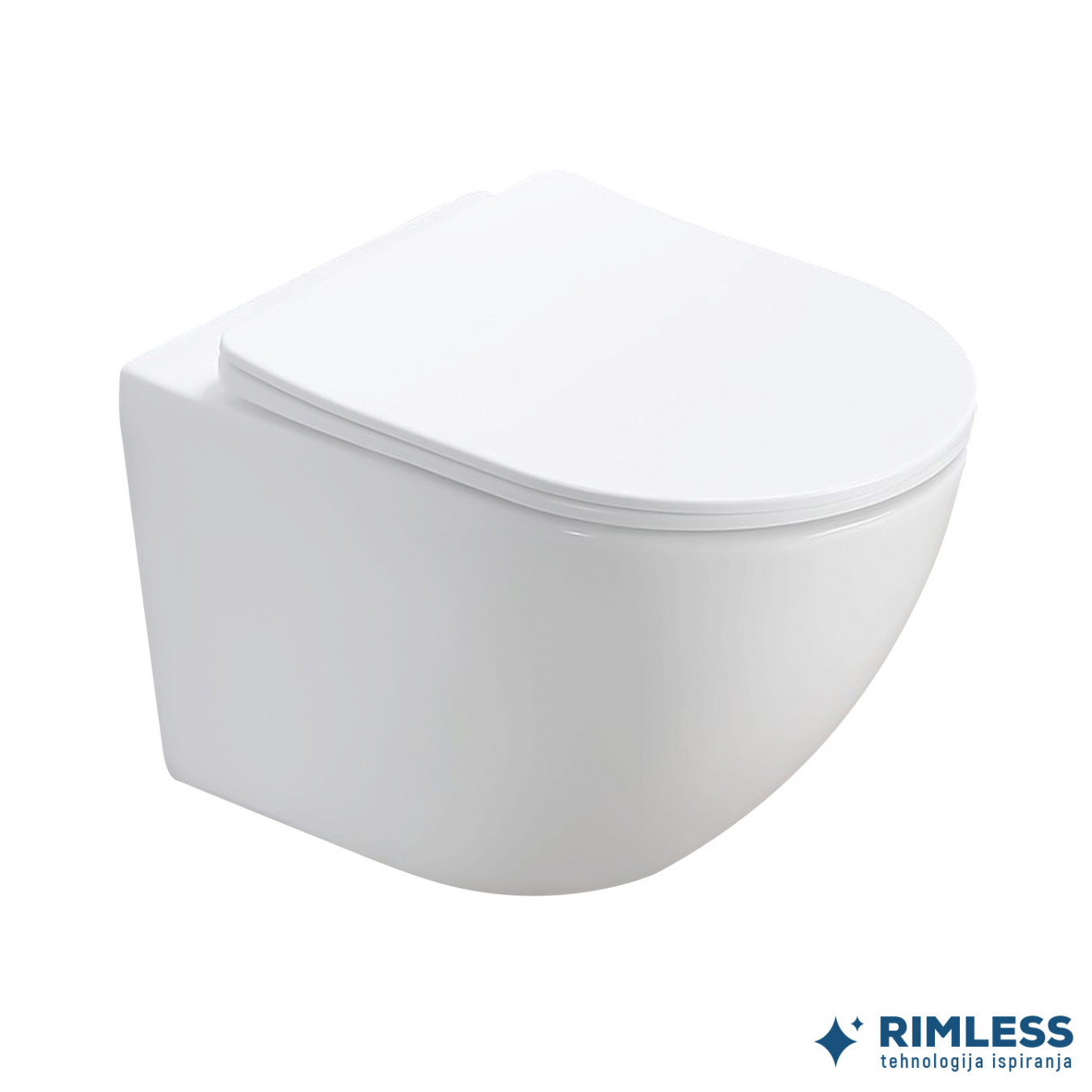 Konzolna wc šolja PERLA compact rimless sa duroplast soft close wc daskom