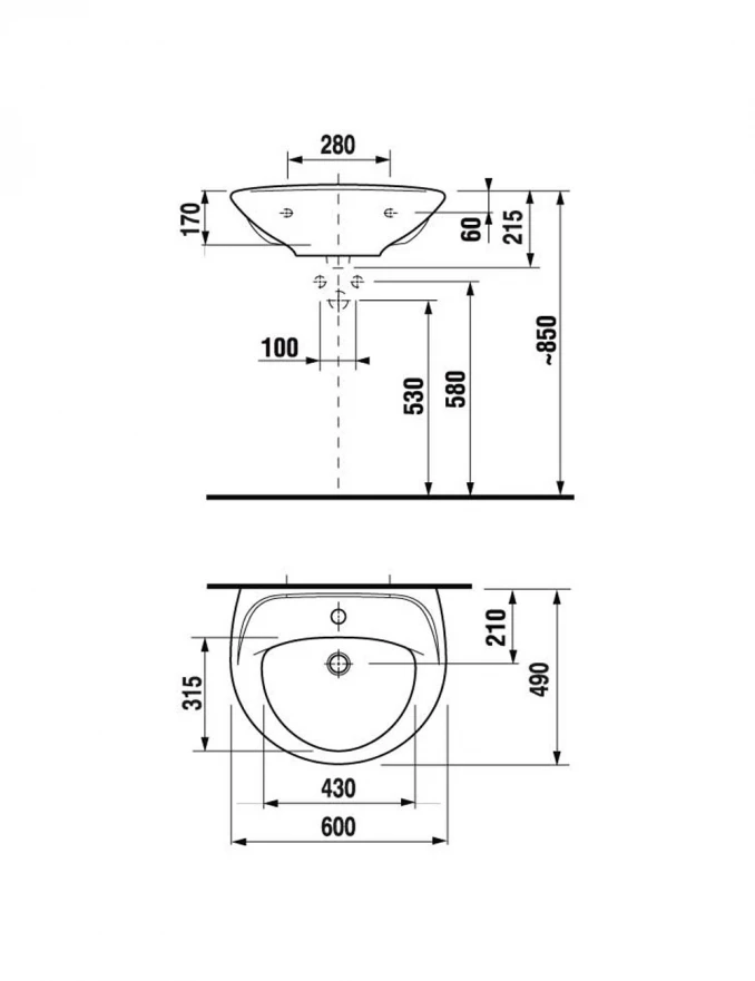 Lavabo JIKA LYRA 60x49