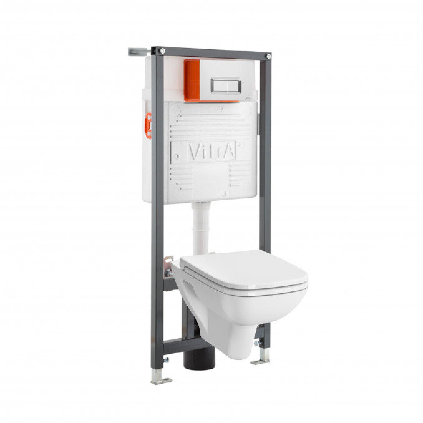 Vitra ugradni vodokotlić+Vitra hrom taster+Jika Pro konzolna wc šolja + Visam Klasik wc daska