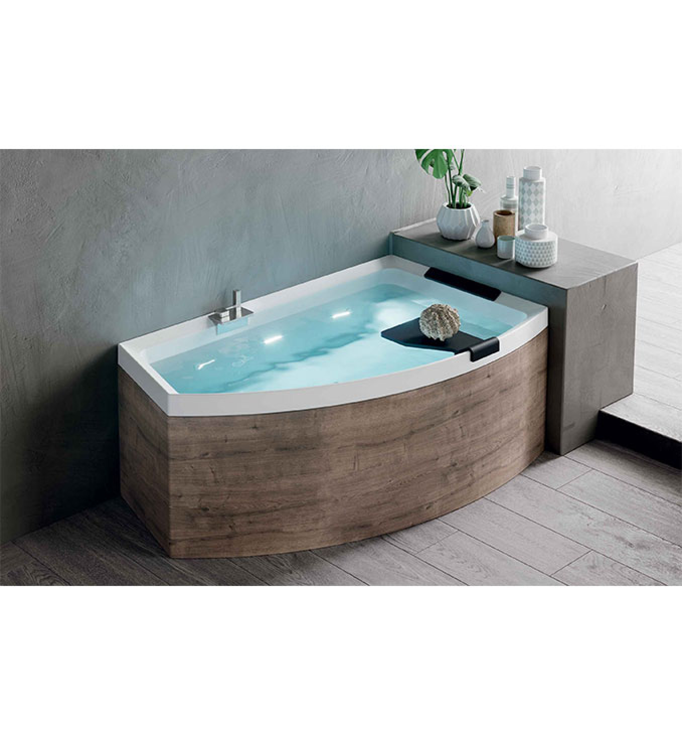 Hidromasažna kada NOVELLINI DIVINA O 165x98 HYDRO set sa oblogom burlignton desna DI516599OD0-A1N