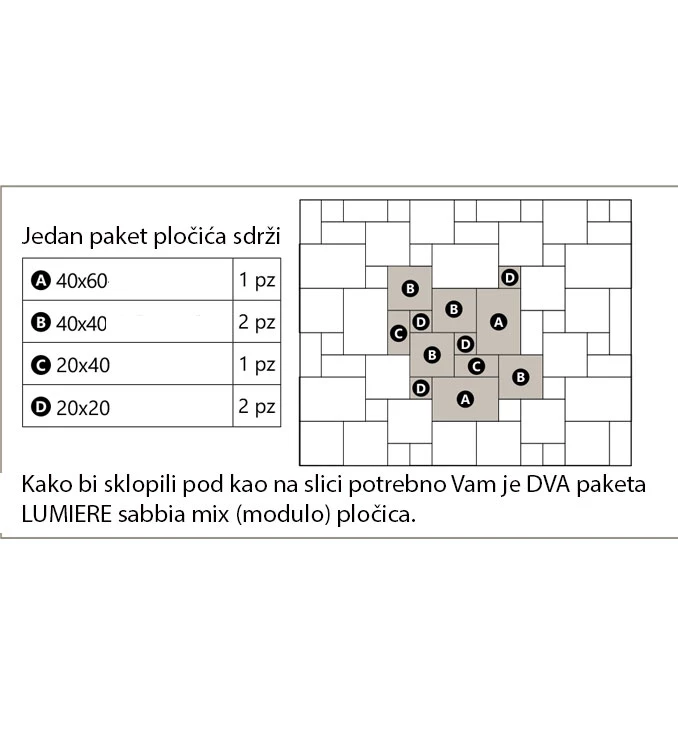 LUMIERE sabbia mix (modulo)  50A 9