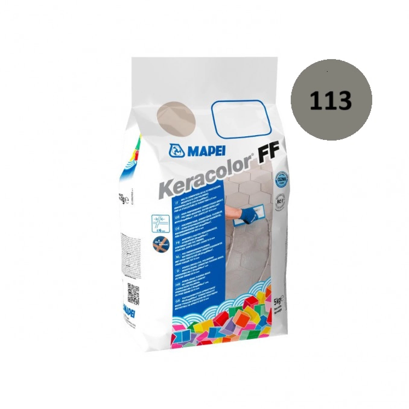 Fug masa Mapei KERACOLOR FF 5 kg cem.grey 113