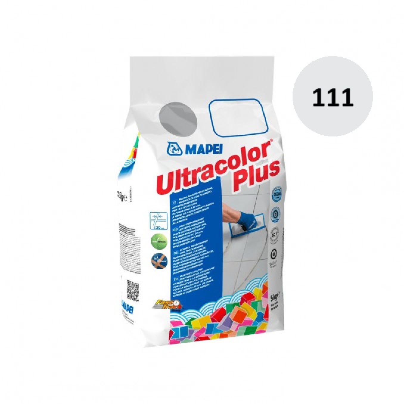 Fug masa Mapei ULTRACOLOR PLUS 5kg silver grey 111