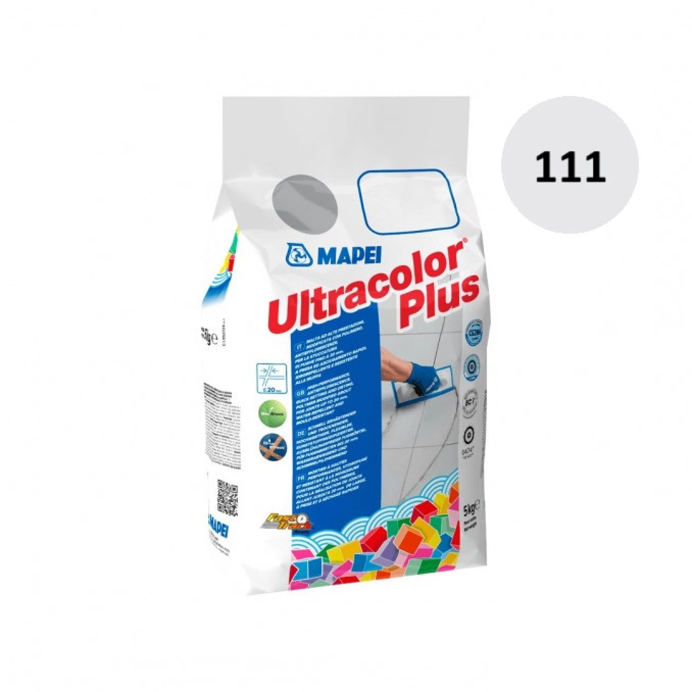 Fug masa Mapei ULTRACOLOR PLUS 5kg silver grey 111
