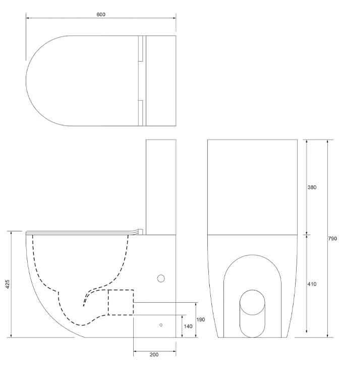 Monoblok PERLA rimless sa duroplast soft close wc daskom vario