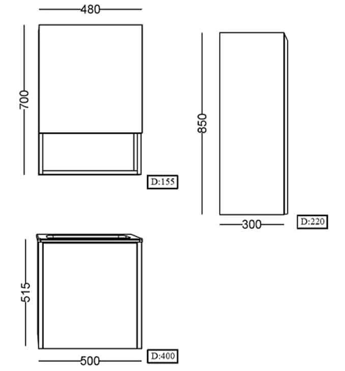 Ogledalo LINEART NOVA 500 white