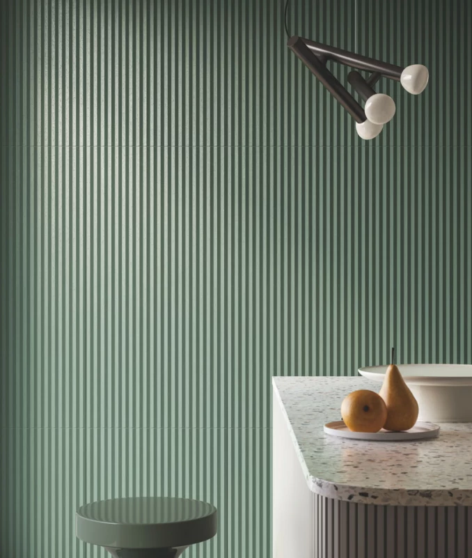 HOMEY stripes green glossy 30x60 B51