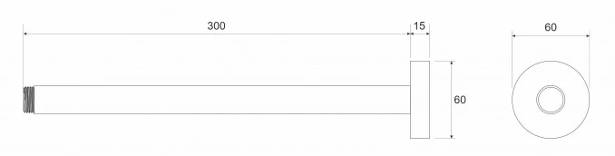Držač ruže tuša COPEN vertikalni okrugli 300mm mat crni