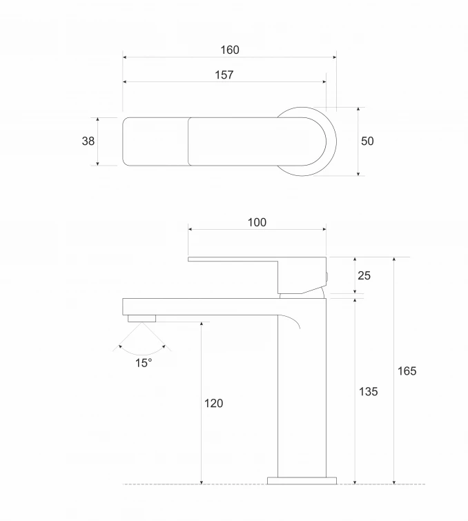 Baterija za lavabo COPEN NOOK ganmetal