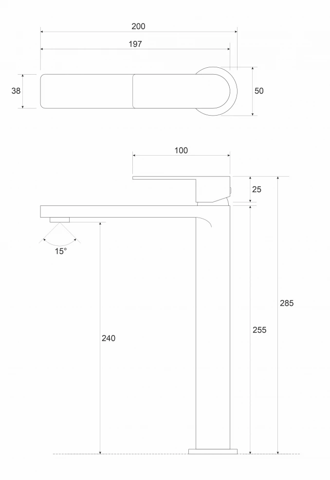 Baterija za lavabo visoka COPEN NOOK hrom