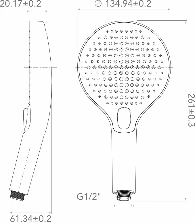 Tuš ručica COPEN 5F 125mm crna