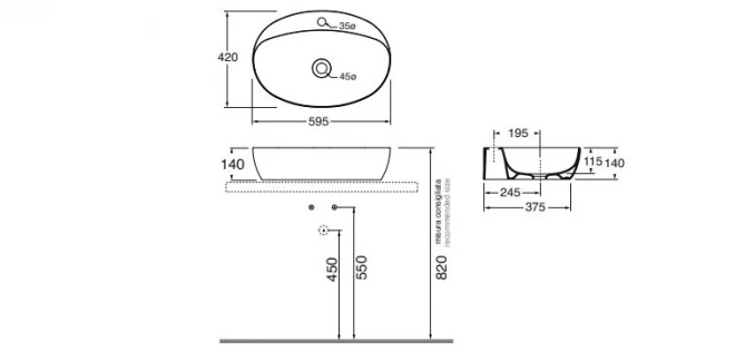 Lavabo AZZURRA CIRCLE 60x42 sage