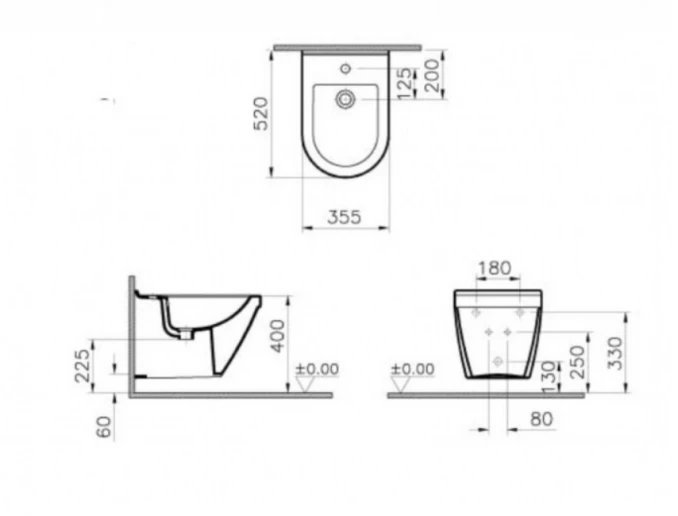 Konzolni bide VITRA S50
