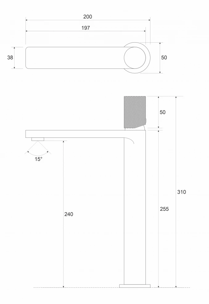 Baterija za lavabo visoka COPEN NOOK GRIP hrom