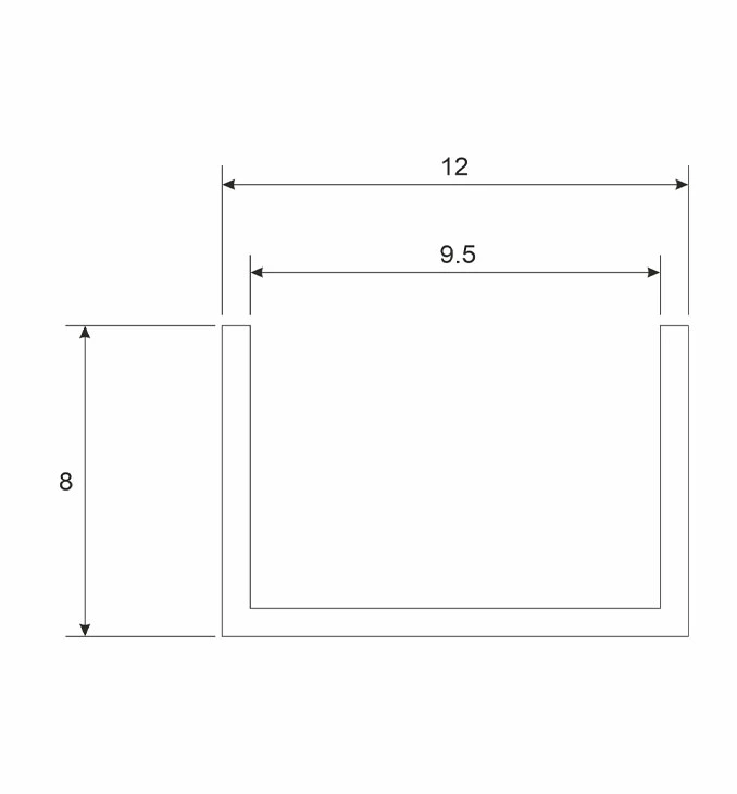 Podna lajsna COPEN za walk in 1200mm mat crna