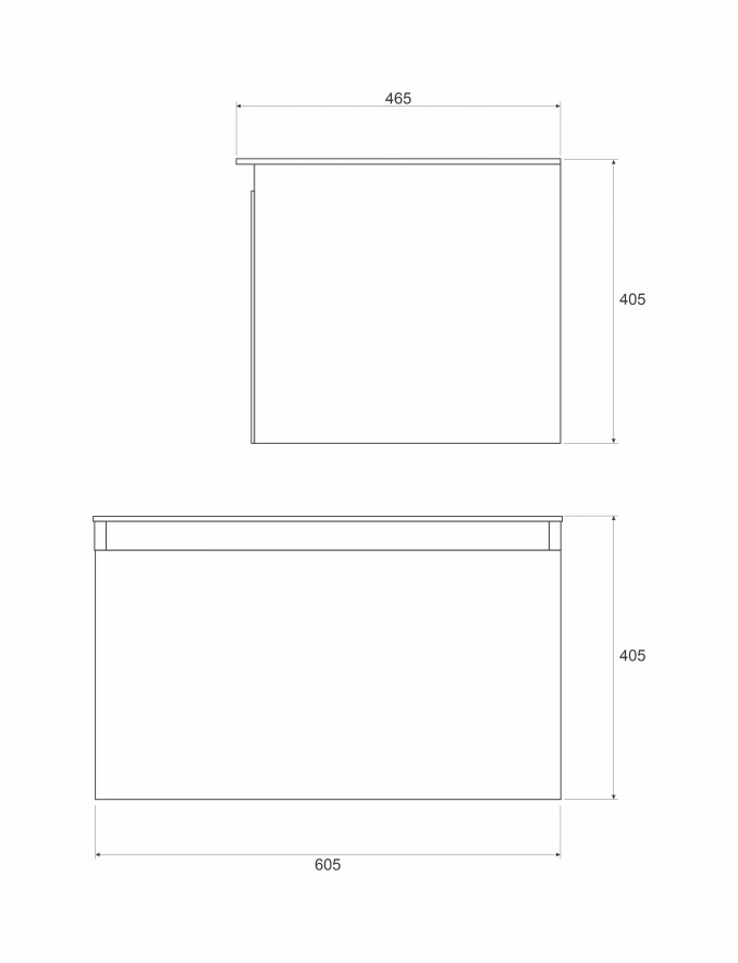 Ormarić LINEART TISA 600 black sa crnom nadgradnom pločom bez lavaboa