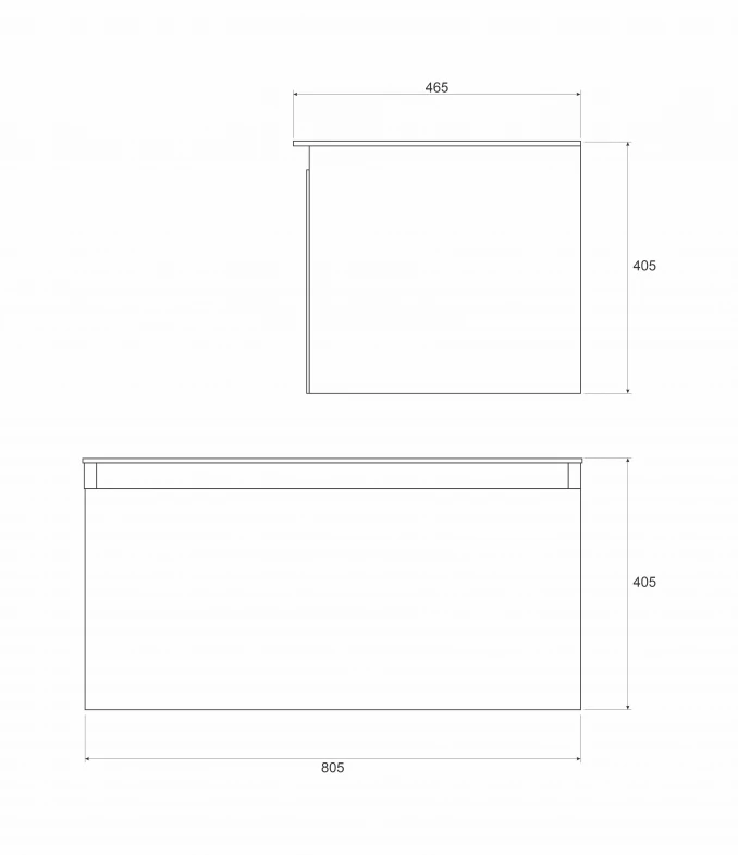 Ormarić LINEART TISA 800 black sa crnom nadgradnom pločom bez lavaboa