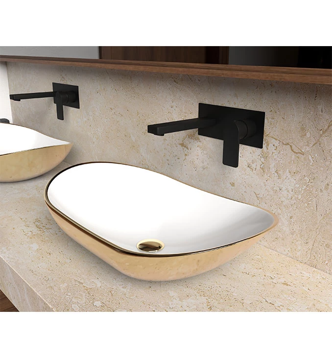 Lavabo COPEN nadgradni 615x360x155 zlatno beli