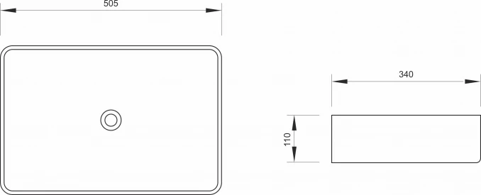 Lavabo nadgradni MINOTTI 505x340x110