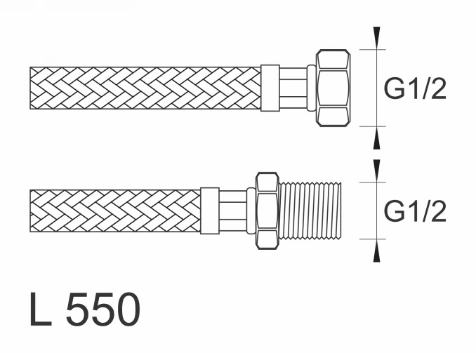 Brinoks crevo SBA FM1212L 550 sa produženom niplom