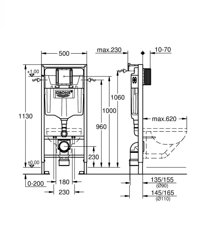 Ugradni vodokotlić GROHE RAPID SL 2 u 1