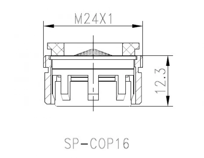 Perlator COPEN NOOK Neoperl za kadu mat crni