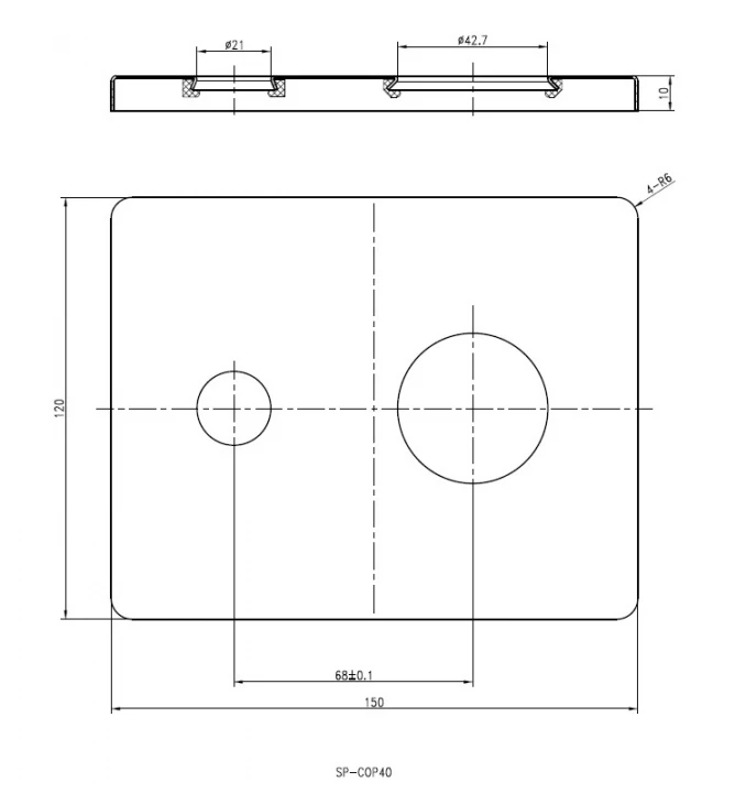 Maska ugradne baterije COPEN NOOK sa prebacivačem mat crna