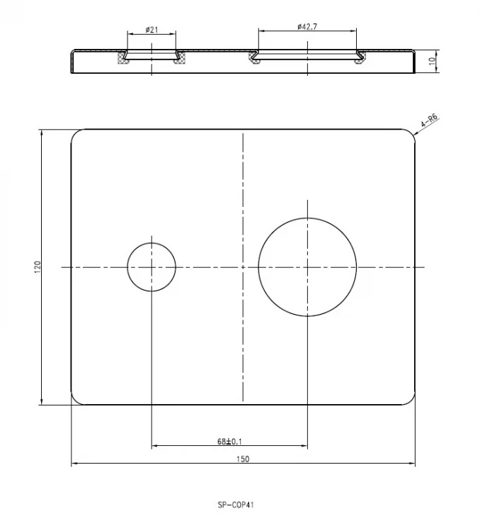 Maska ugradne baterije COPEN NOOK sa prebacivačem brušeno zlato
