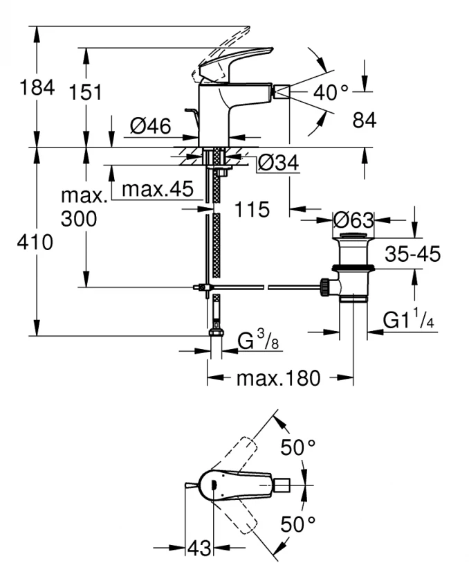 Baterija za bide GROHE EUROSMART