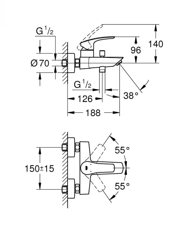 Baterija za kadu GROHE EUROSMART