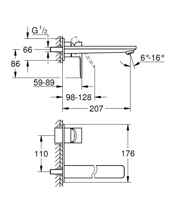 Maska ugradne baterije za lavabo GROHE LINEARE L